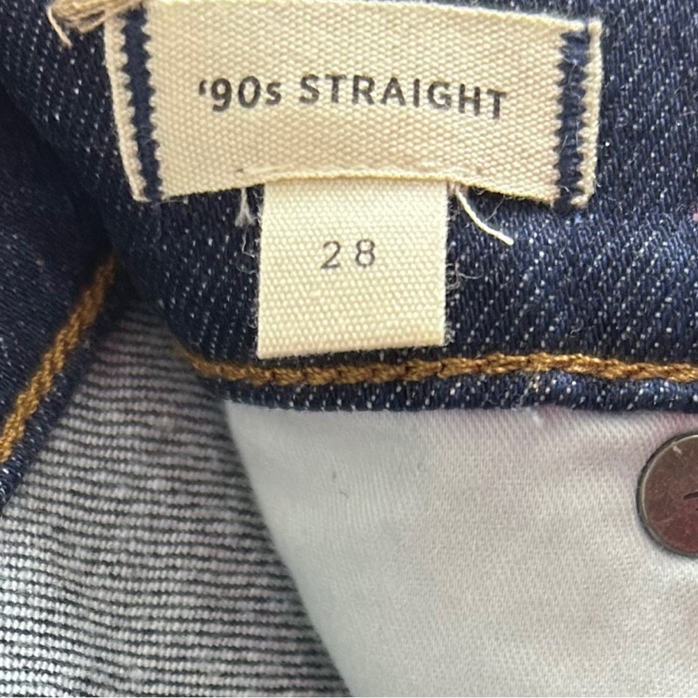 MADEWELL Women’s ‘90s Straight Fair Trade Certified Dark Wash Jeans Size 6/28 - Picture 8 of 9